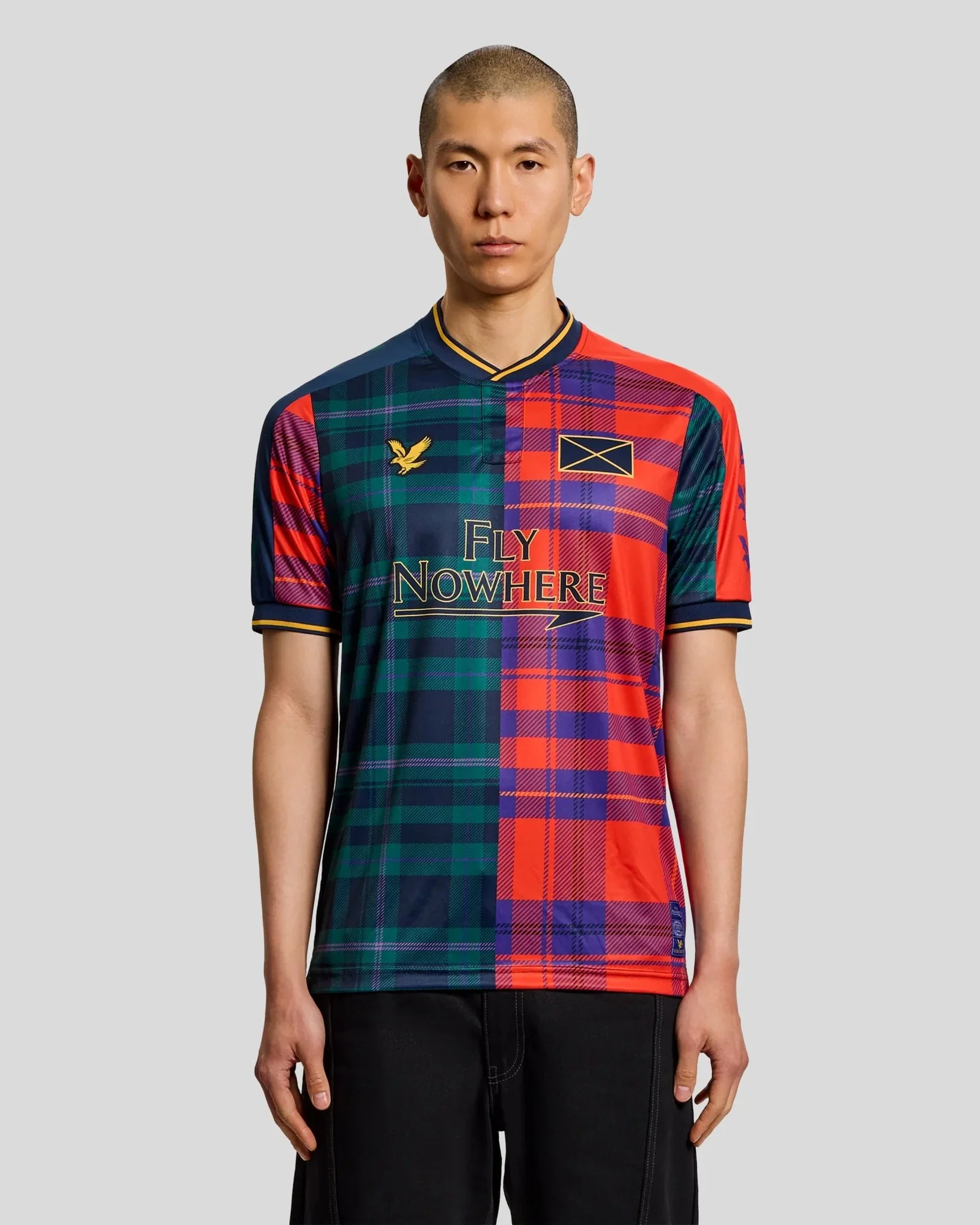 Image of Plaid Short Sleeve Football Jersey