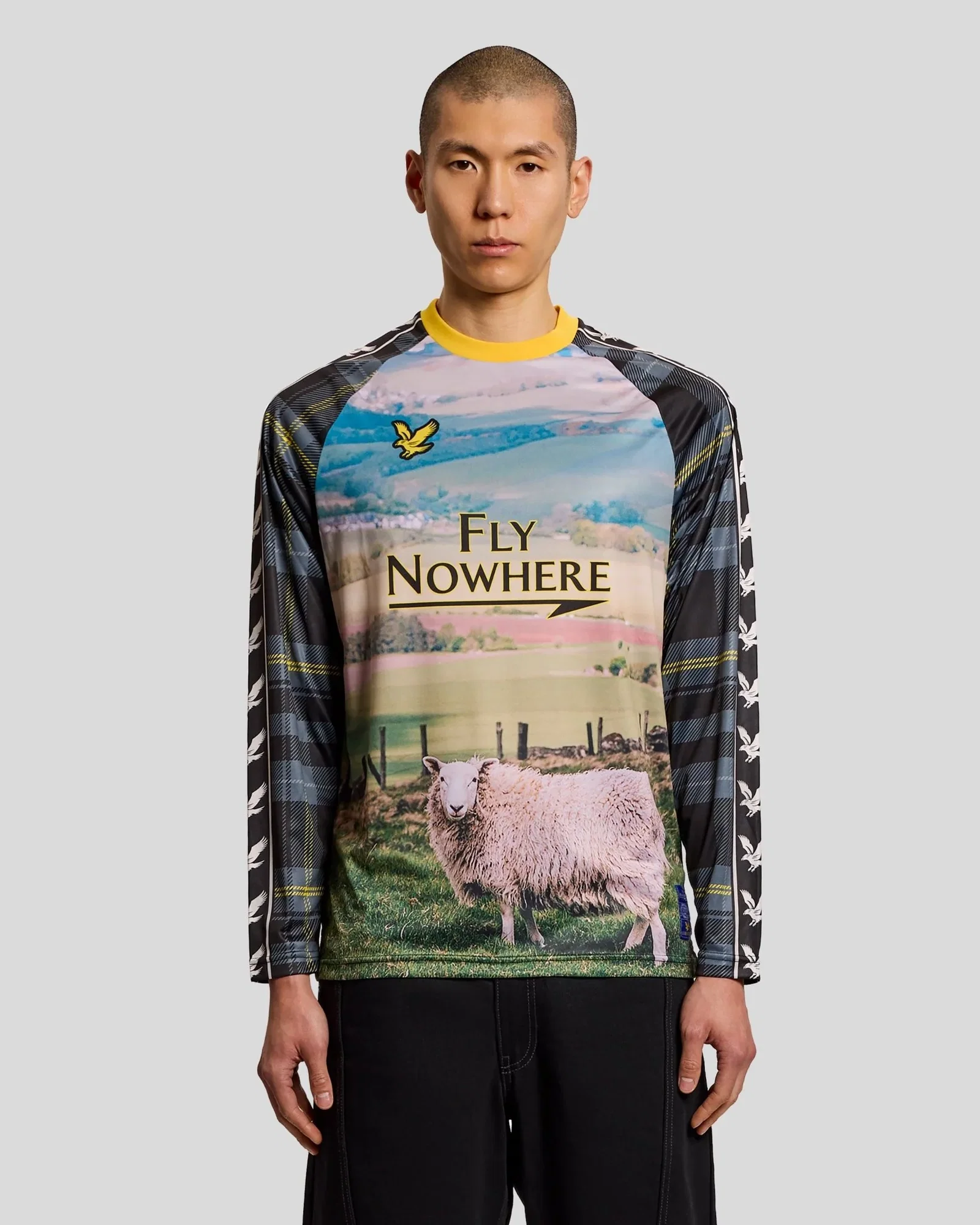 Image of Sheep Graphic Long Sleeve Football Jersey
