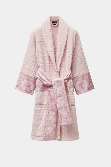 Versace Cotton Bathrobe Tonal Pink