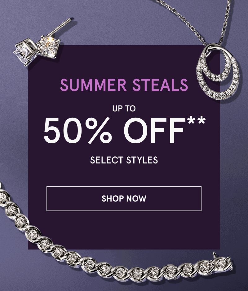 Diamond pendant necklace, tennis bracelet & studs.  Summer Steals. Up to 50% OFF Select Styles. Click here to shop now