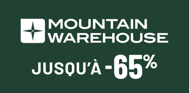 La marque Mountain Warehouse jusqu'à moins 65 pour cent