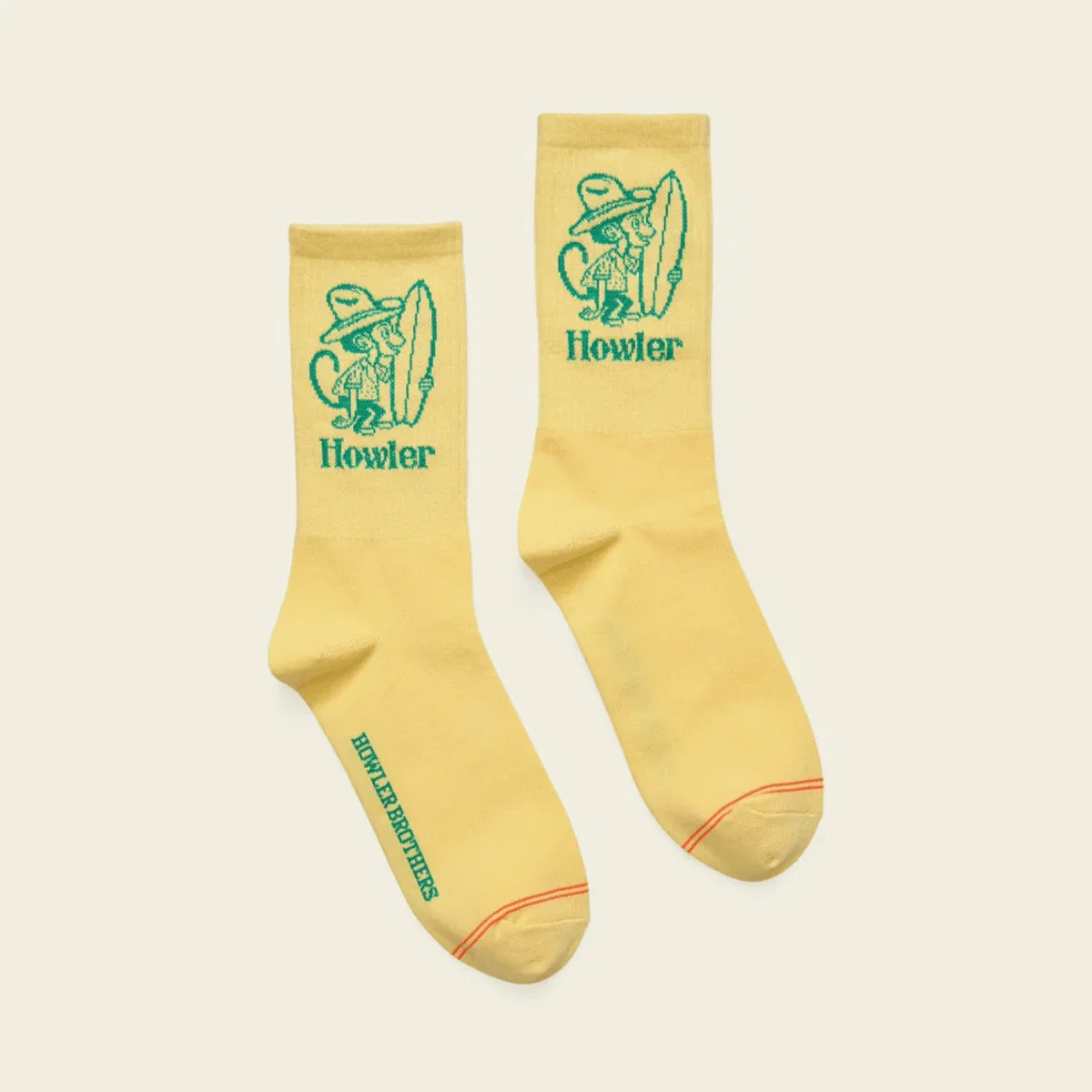 Howler Brothers Socks - El Monito Surfs/ Yellow