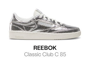 Reebok Women's Classic Club C 85 Sneakers in Metallic Silver/White