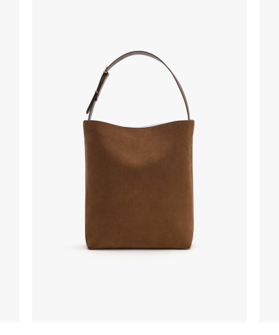 Oversized Linea Bag Cognac Suede