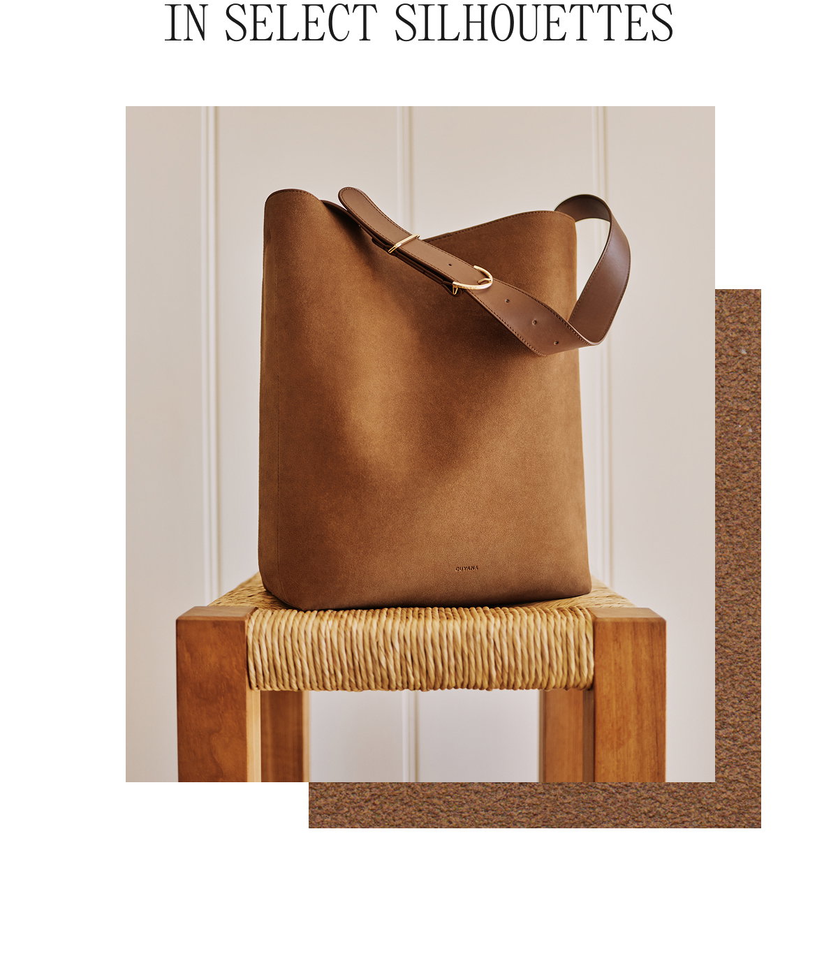 Oversized Linea Bag Cognac Suede