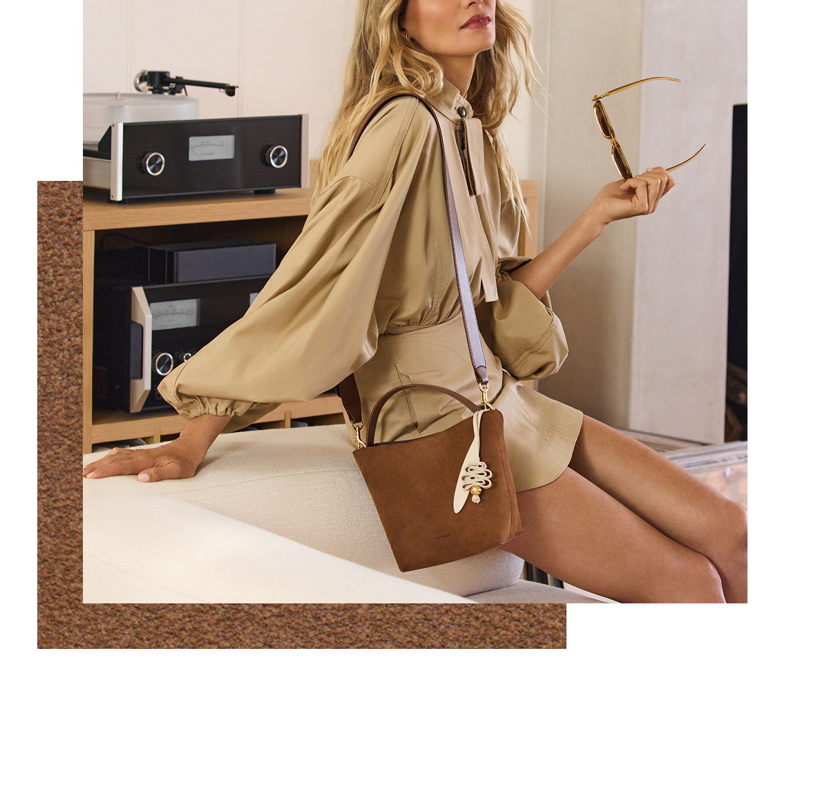Linea Bucket Bag Cognac Suede