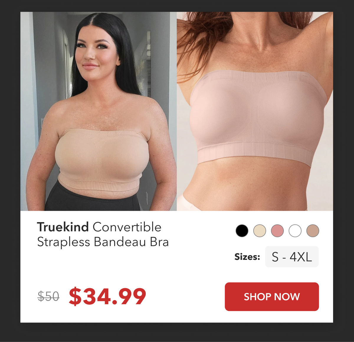 Shop Strapless Bandeau Bra
