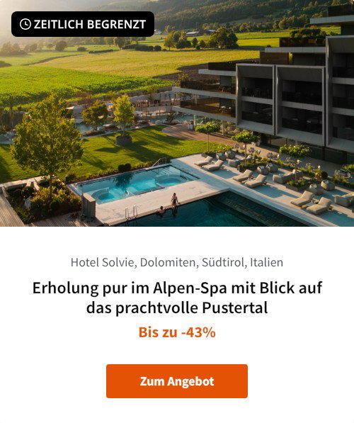 Erholung pur im Alpen-Spa mit Blick auf das prachtvolle Pustertal