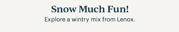 Snow Much Fun!  Explore a wintry mix from Lenox.
