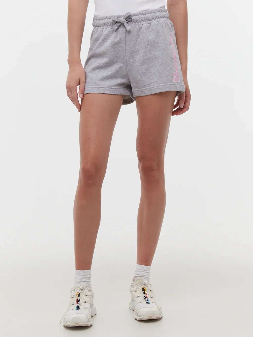 Image of Phoebe Hip Logo Jogger Shorts - Grey
