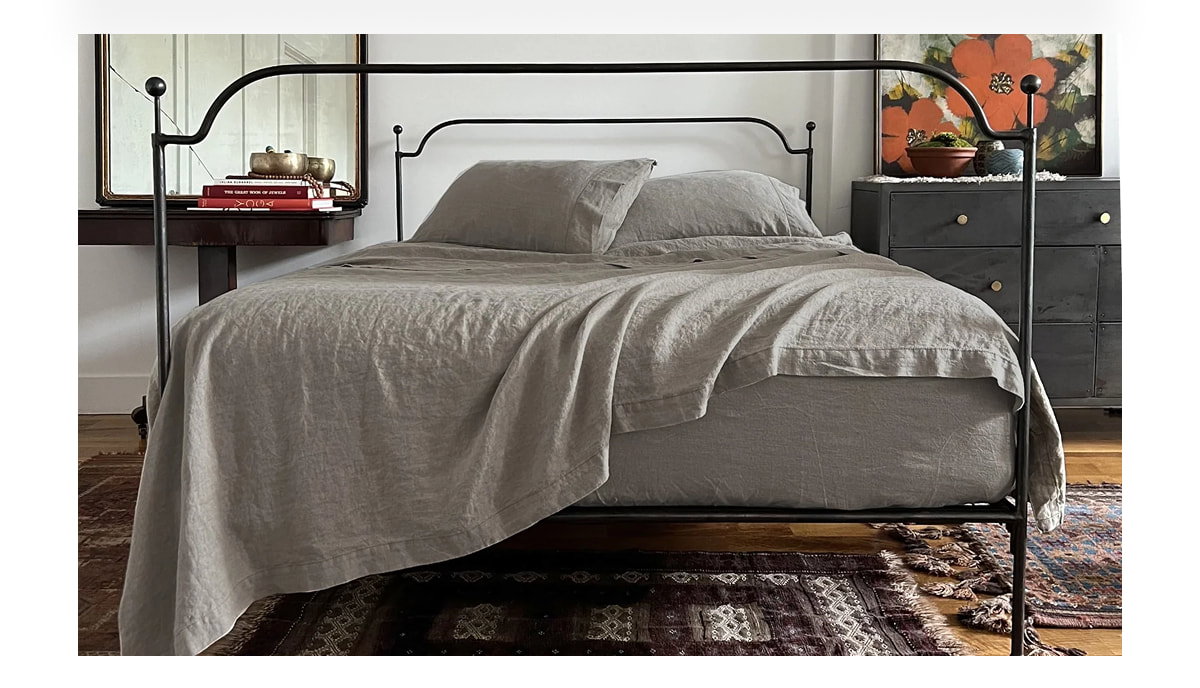 Warm Gray Linen Fitted Sheet