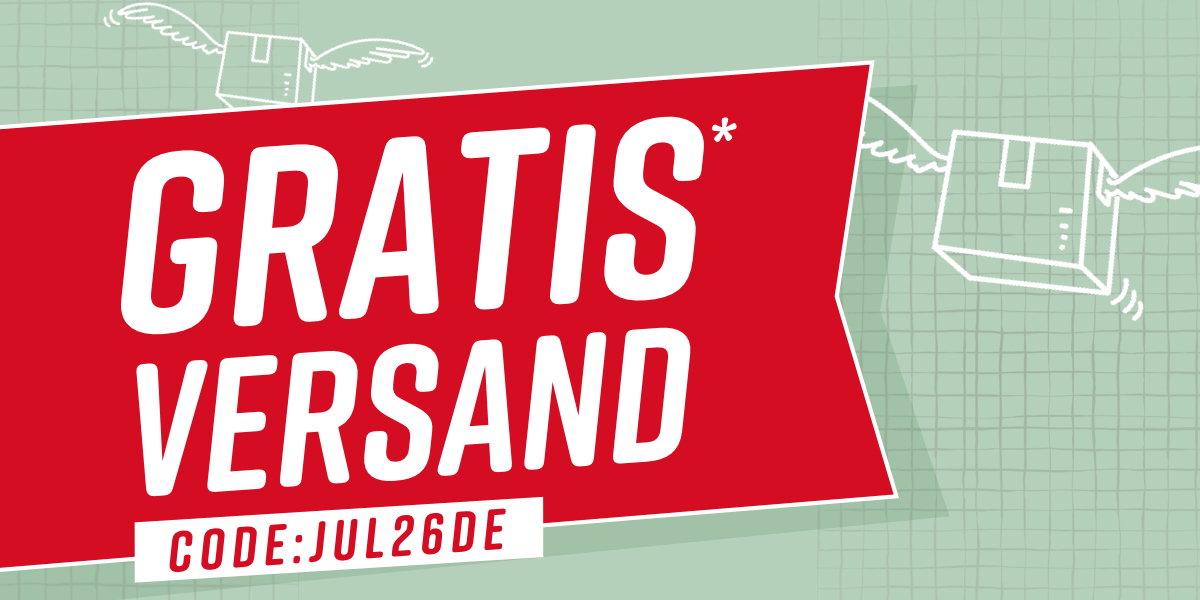 Gratis-Versand* mit dem Code JUL26DE. Aktion gültig bis 21.07.2026 und ab einem Mindestbestellwert in Höhe von 25,- €. Bitte beachten Sie die weiteren Einlösebedingungen im unteren Teil des Newsletters (*-Text). Bild oder Schaltfläche darunter anklicken, um in den Shop zu gelangen >
