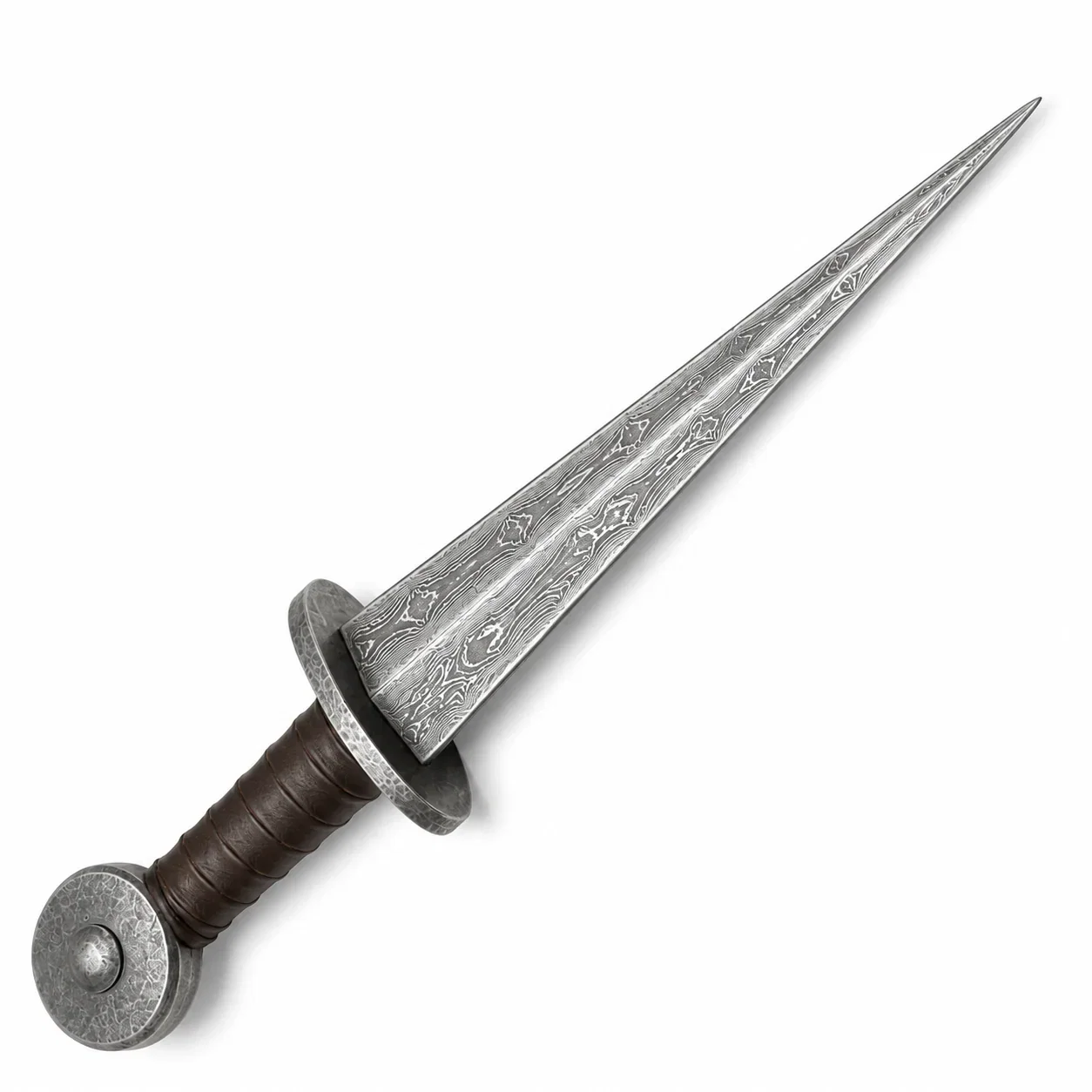 Image of Rondel Knife- Damascus Steel Blade - 14"