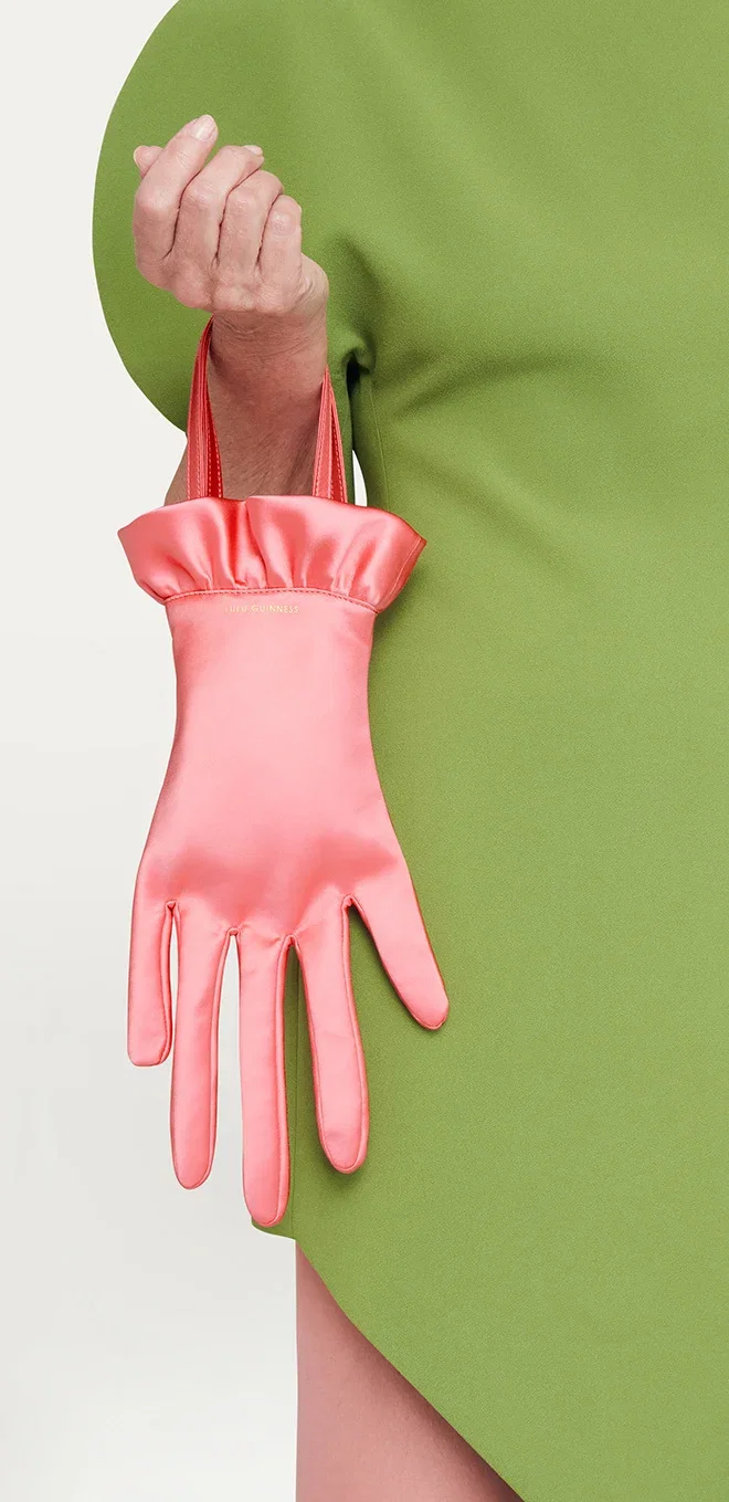 PINK SATIN HAND BAG
