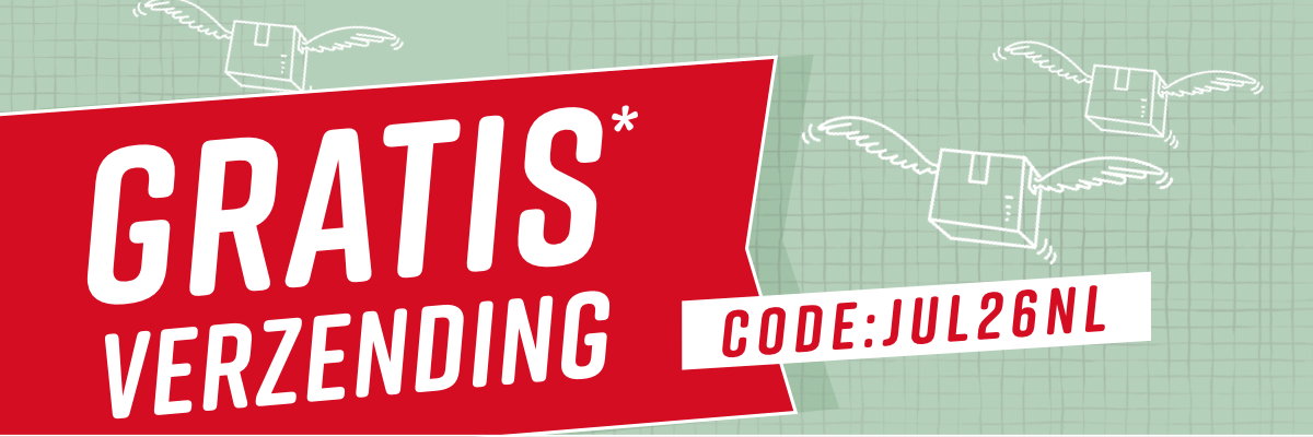  Tekst in de afbeelding: 'GRATIS VERZENDING'.