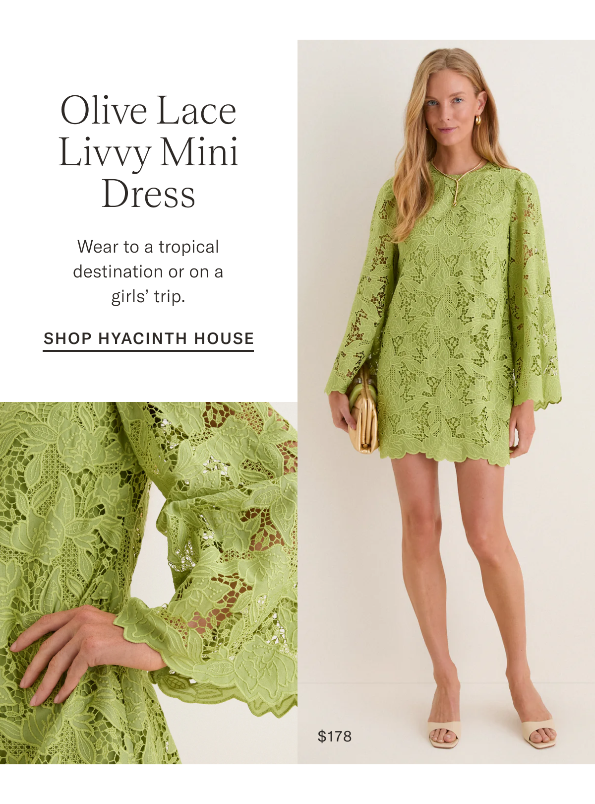 Olive Lace Livvy Mini Dress