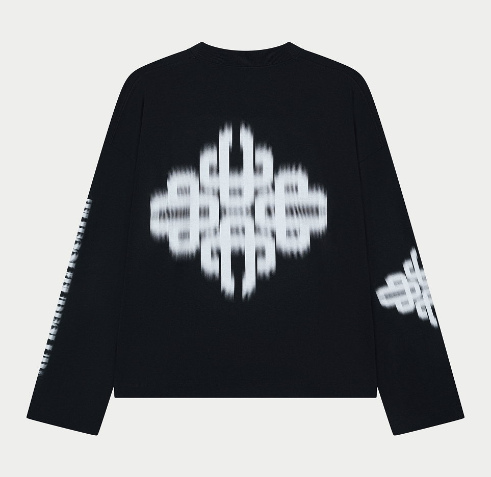 MOTION BLURRED LONG SLEEVE T-SHIRT