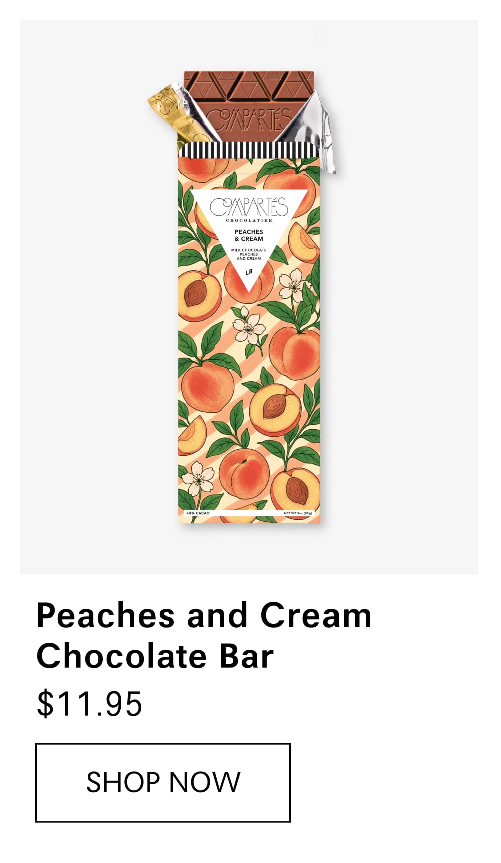Peaches and Cream Chocolate Bar