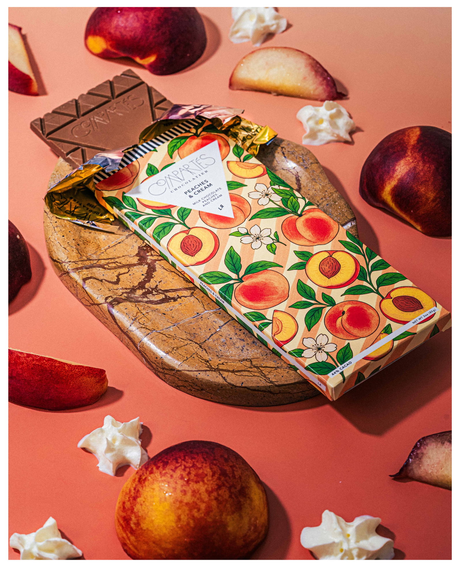 Peaches and Cream Chocolate Bar