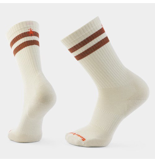 Everyday Athletic Striped Crew Socks-Natural / L