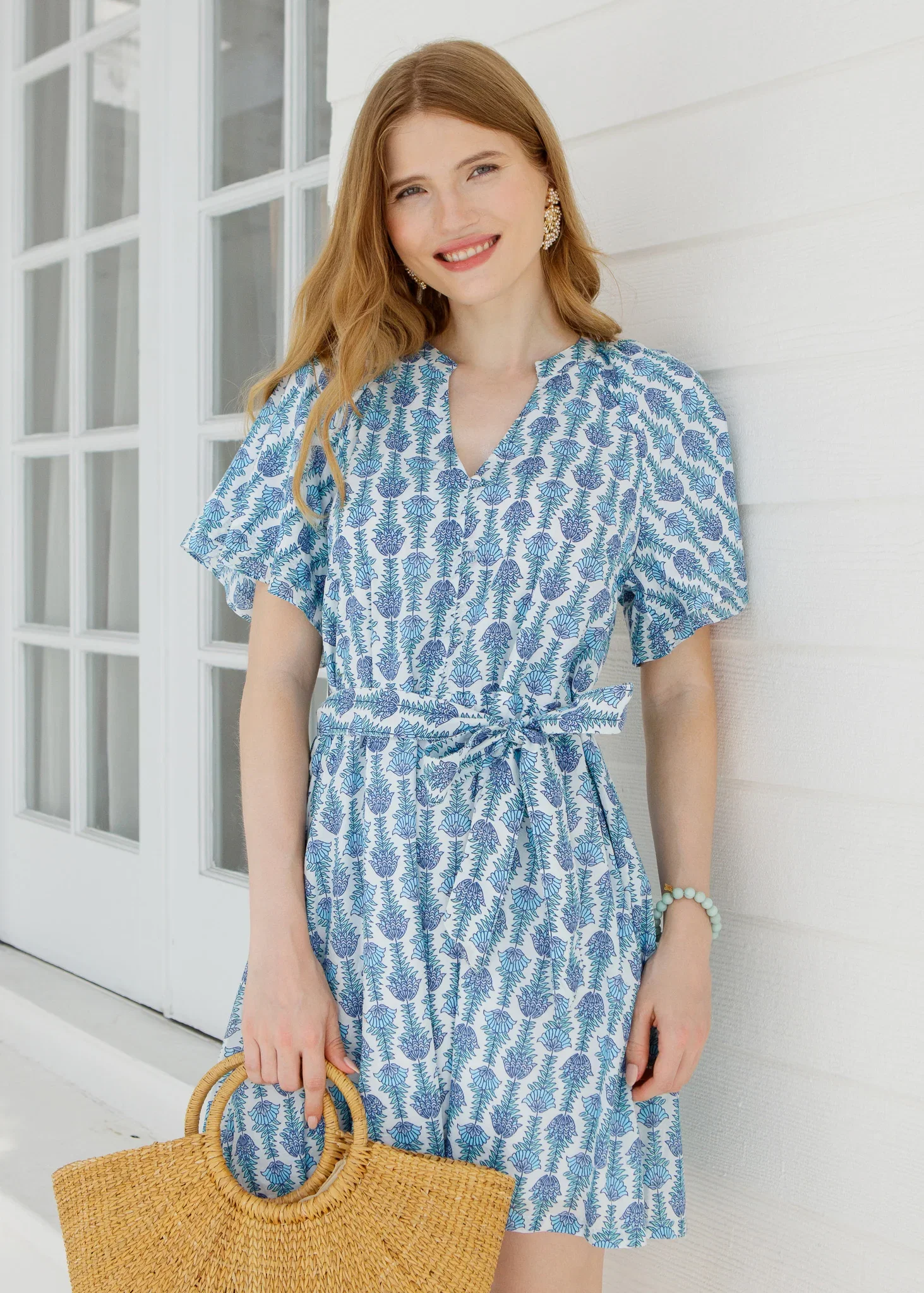 Image of Flora V Neck Cotton Dress