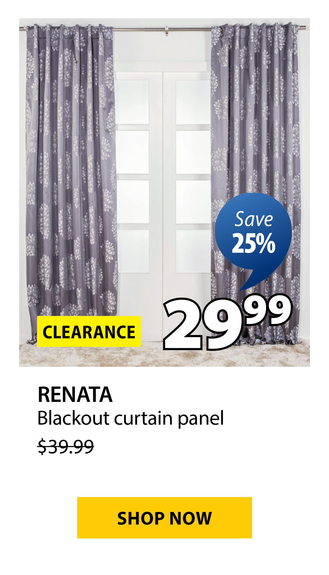 RENATA Blackout curtain panel | Save 25%