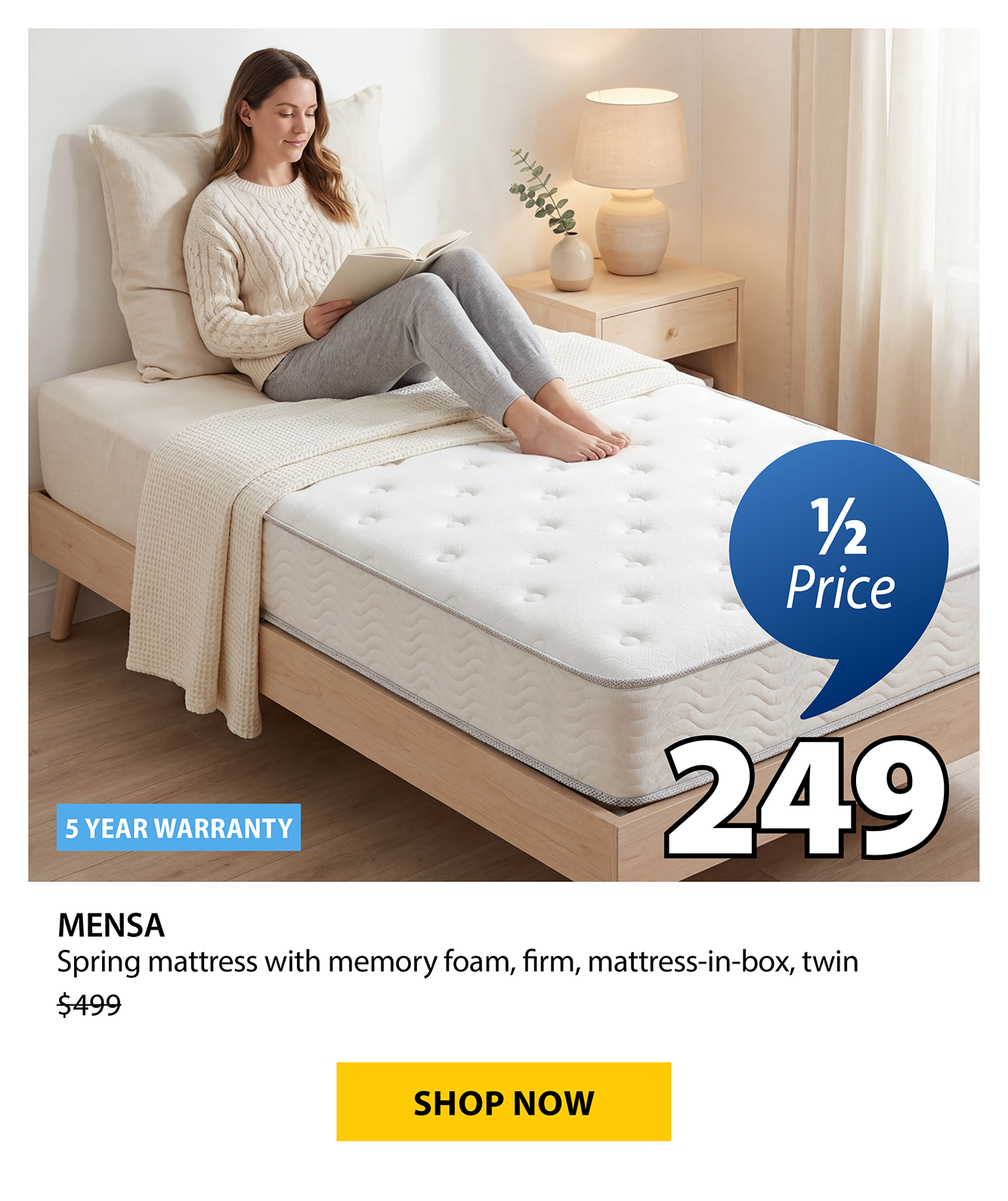 MENSA Spring mattress with memory foam | 1/2 Price