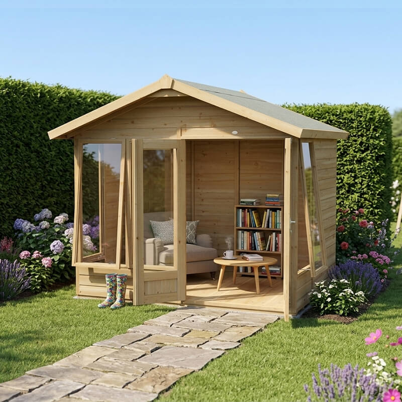 Image of 8' x 6' Forest Timberdale Double Door Apex Summer House