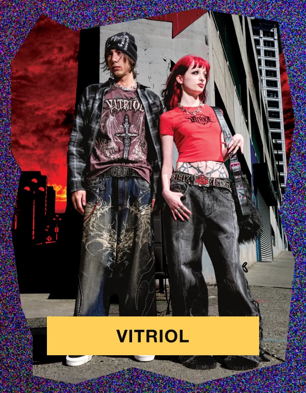 Shop new Vitriol, with edgy sigil denim, tees, hoodies, flannels and more