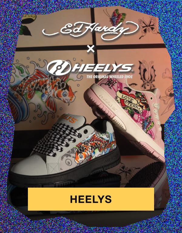 Shop Heelys, featuring their collab with Ed Hardy