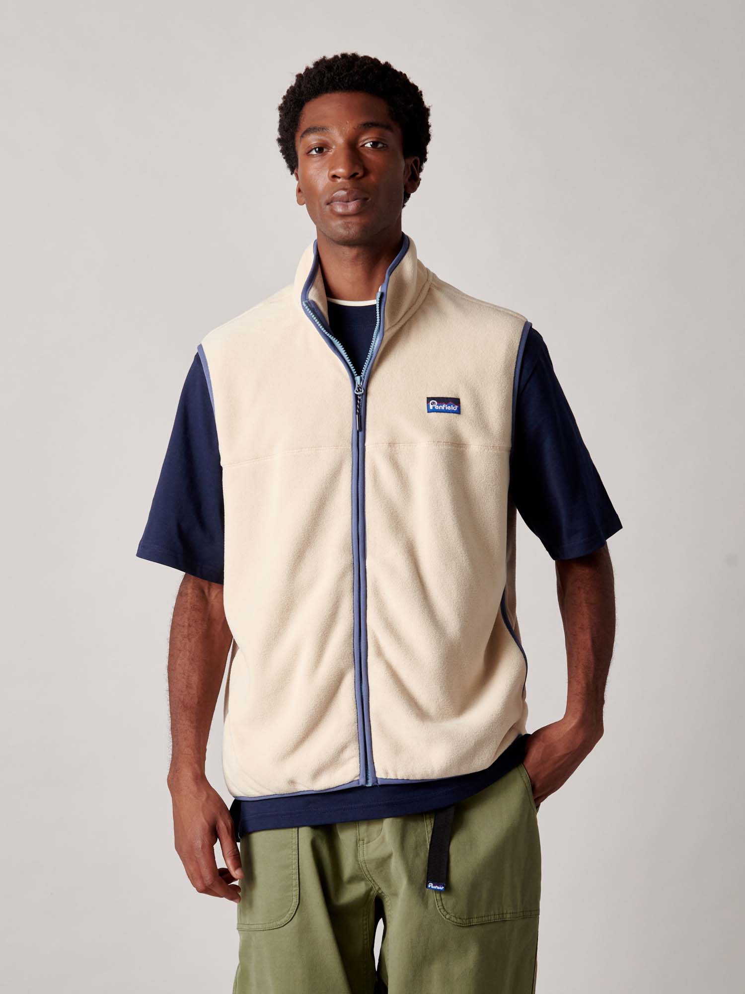 Graylock Fleece Vest in Brown Rice