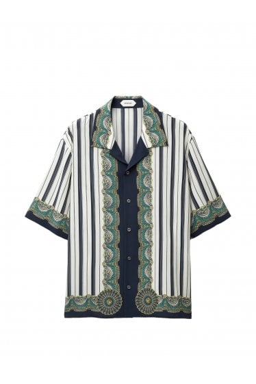 Crepe De Chine Silk Encore Shirt Navy