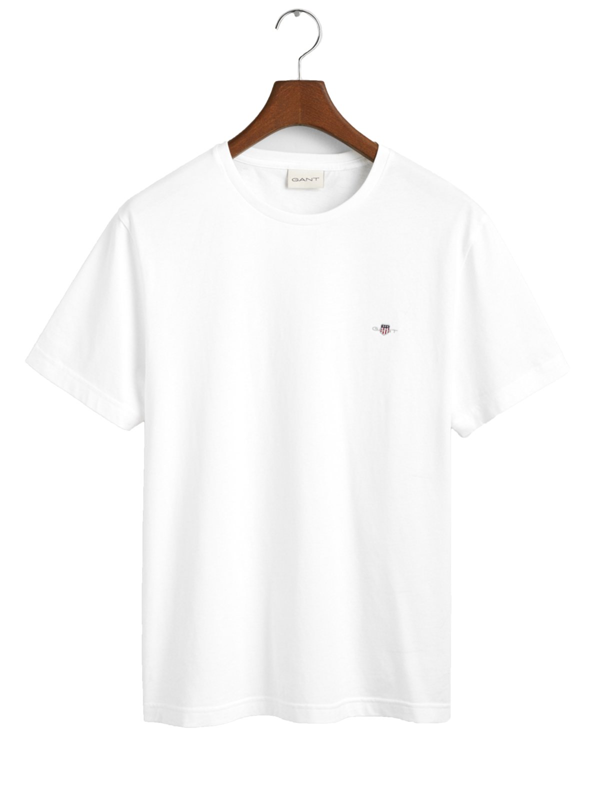 Unifarbenes T-Shirt mit Logo-Stickerei, Regular Fit