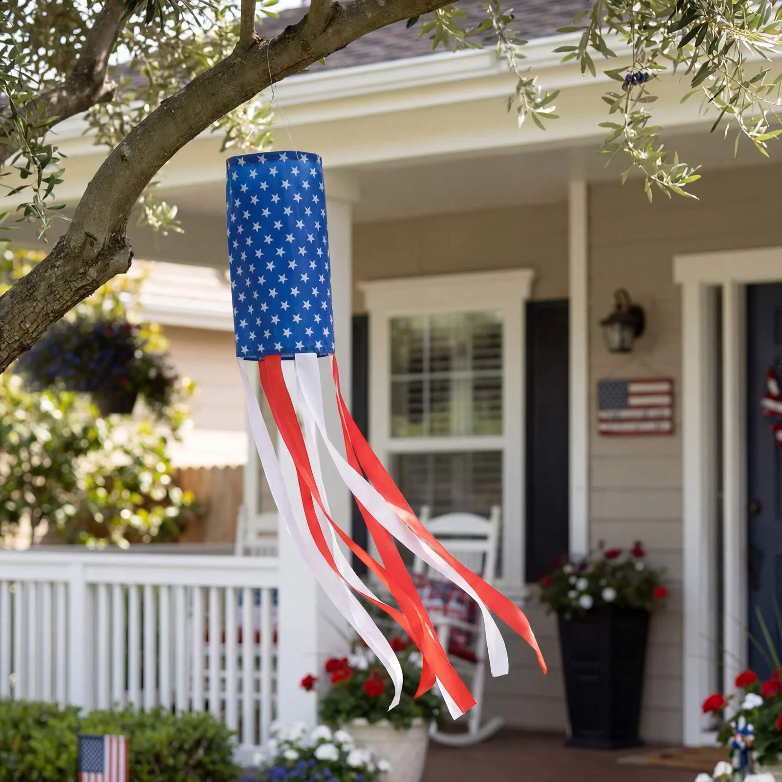 Image of Americana Flag Windsock Red, White, and Blue