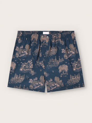 Men's Classic Fit Boxers in Navy London Toile
