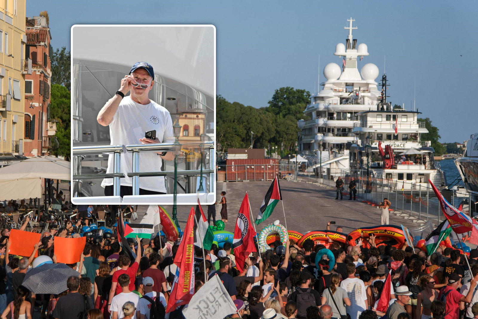 “117 meter arrogantie”: protest barst los wanneer Trump-ambassadeur met superjacht Venetië binnenvaart