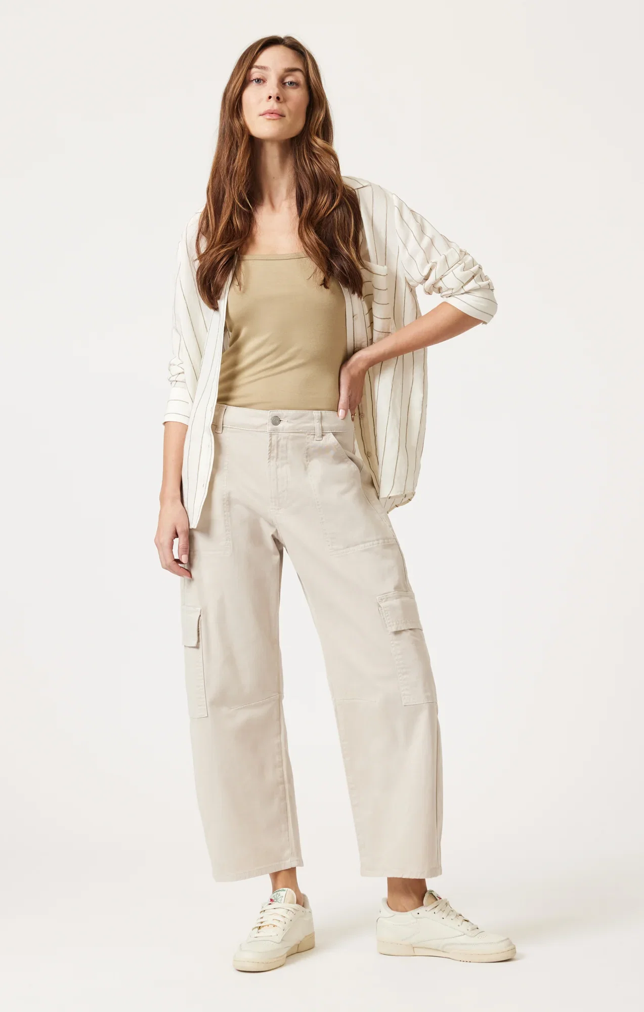 Image of VINNIE BARREL CARGO IN FROST CASUAL TWILL