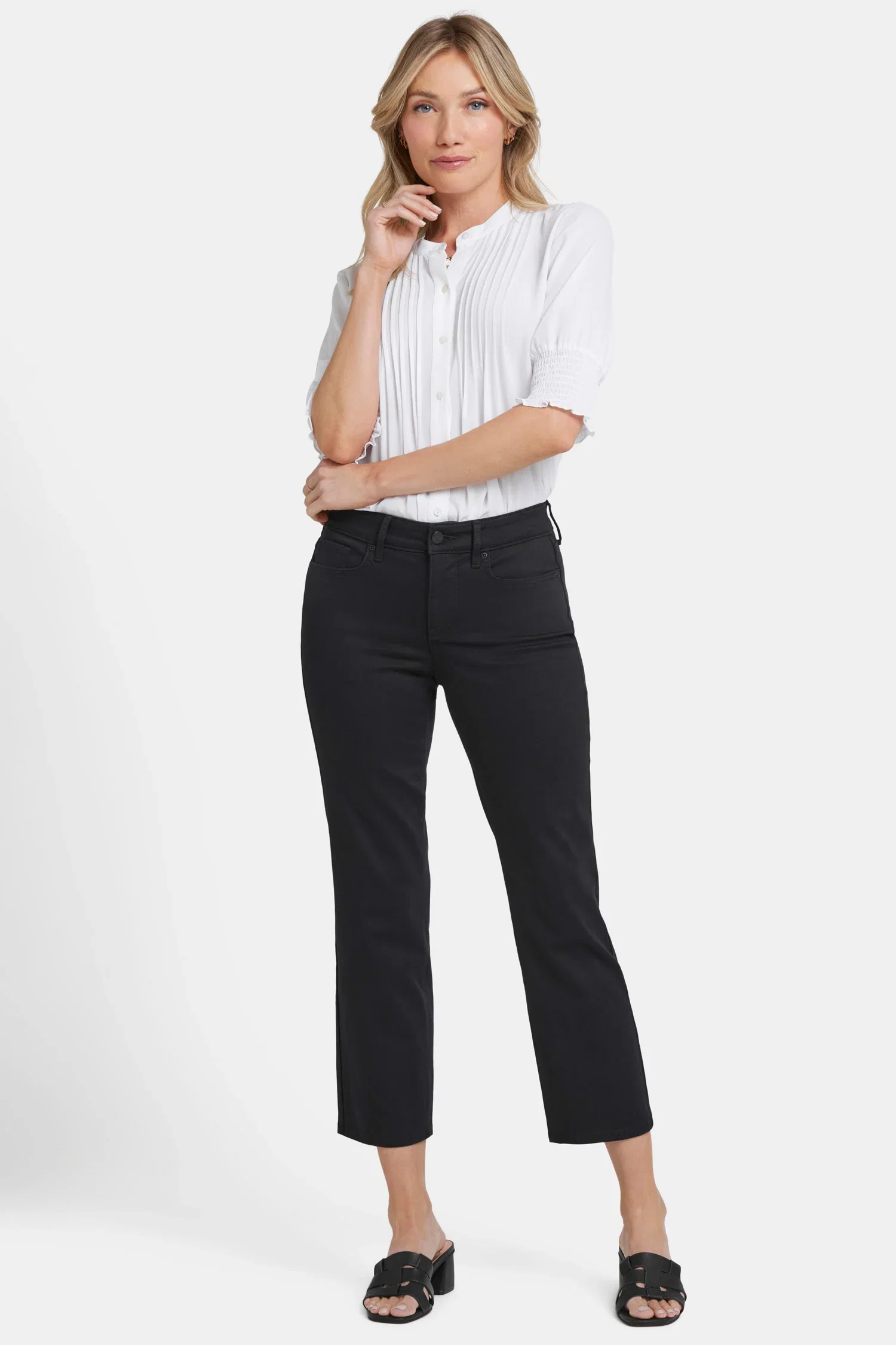 Image of Marilyn Straight Ankle Jeans - Black