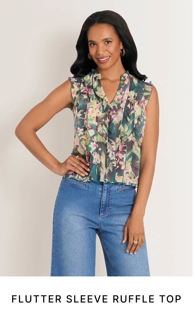 Flutter Sleeve Ruffle Top