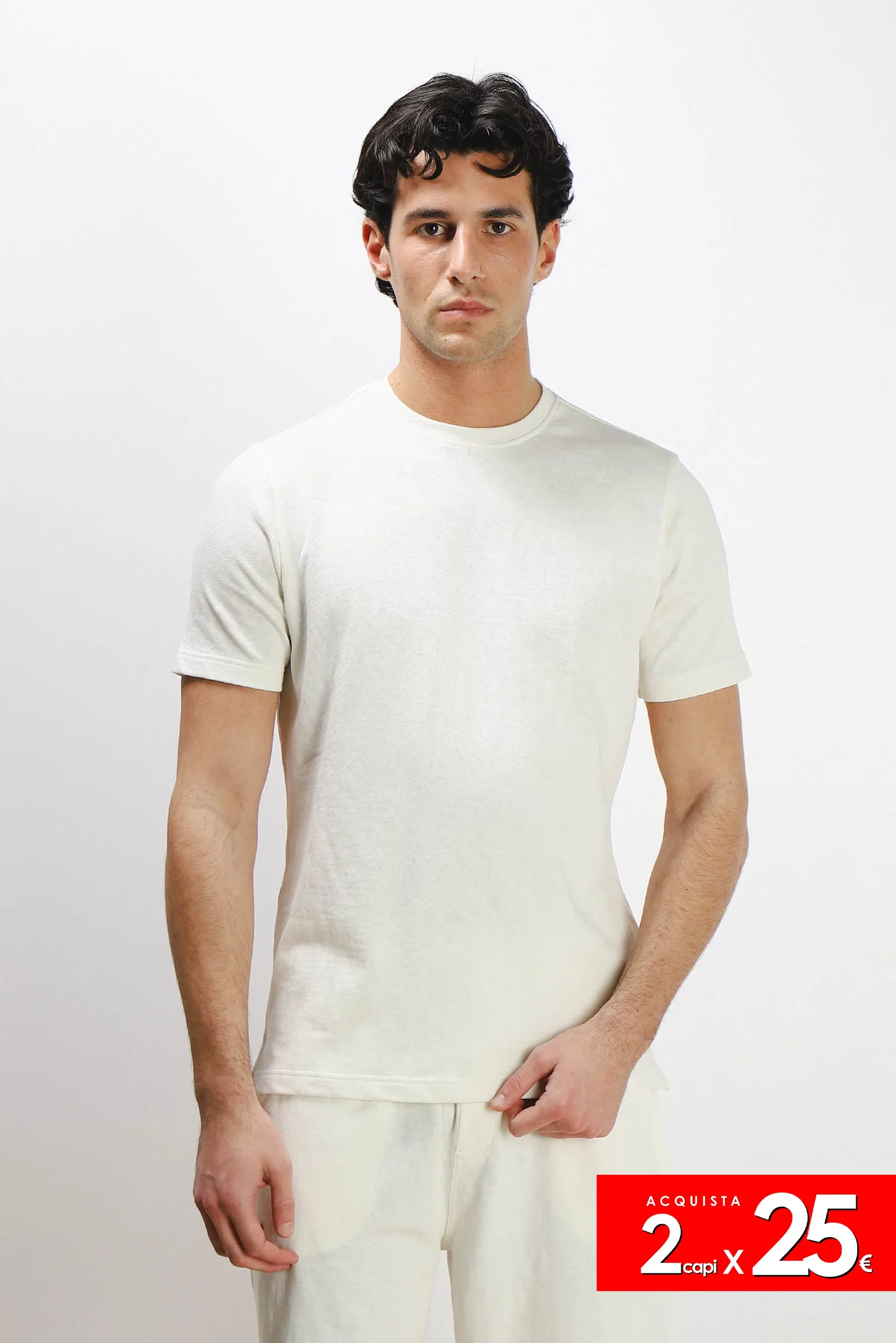 Image of T-SHIRT EFFETTO LINO 