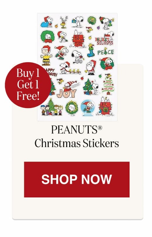 PEANUTS® Christmas Stickers - BOGO
