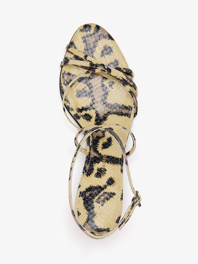 Uma Ankle Strap Sandals in Embossed Python in Resin Multi