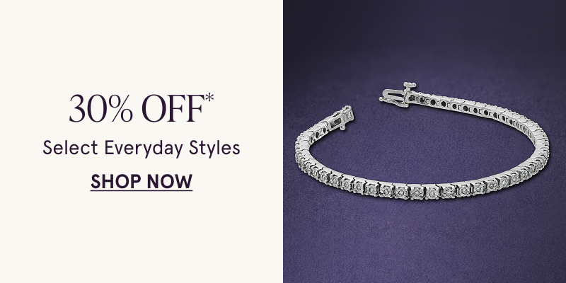 Silver-set diamond tennis bracelet, with round-cut stones. 30% OFF Select Everyday Styles. Click here to shop now