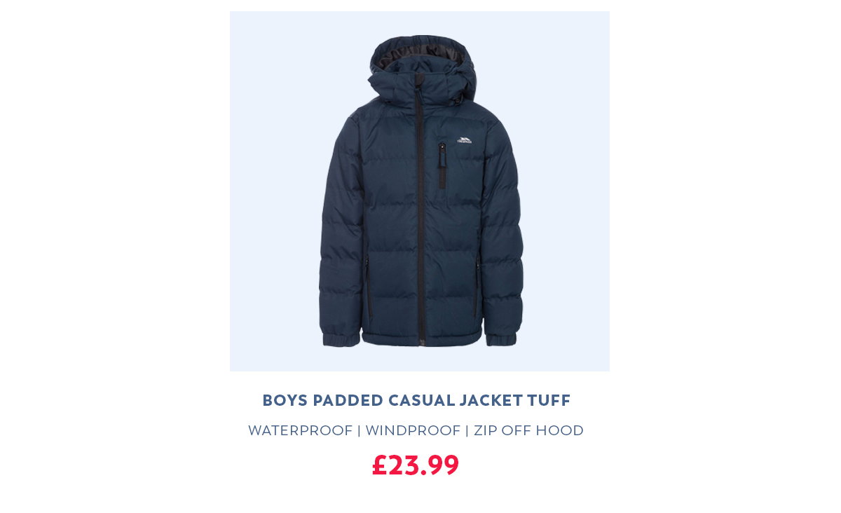 Boys Padded Casual Jacket Tuff