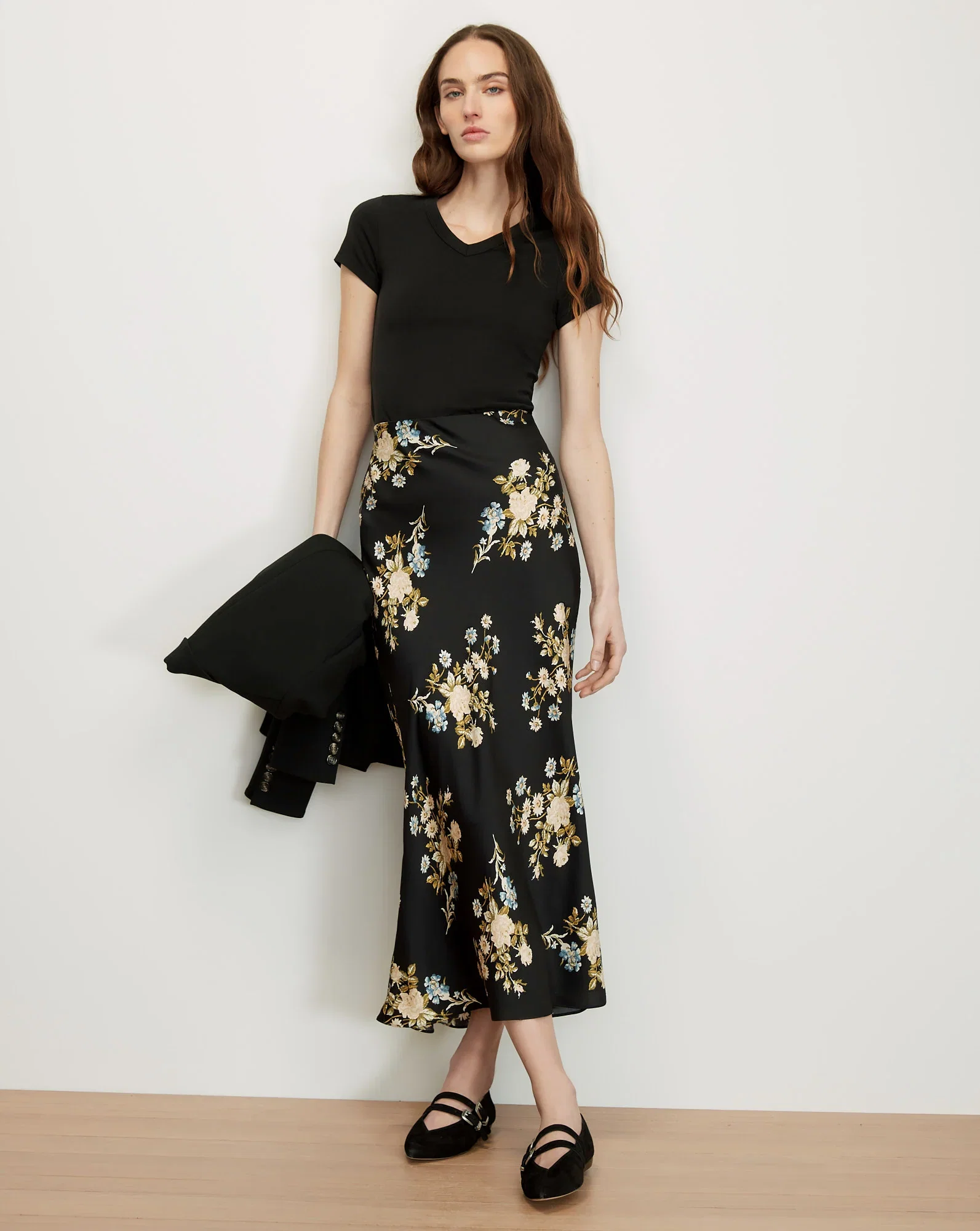 Image of Clover Floral Midi Skirt