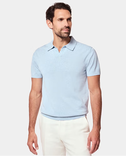 Pale Blue Premium Knit Polo Shirt