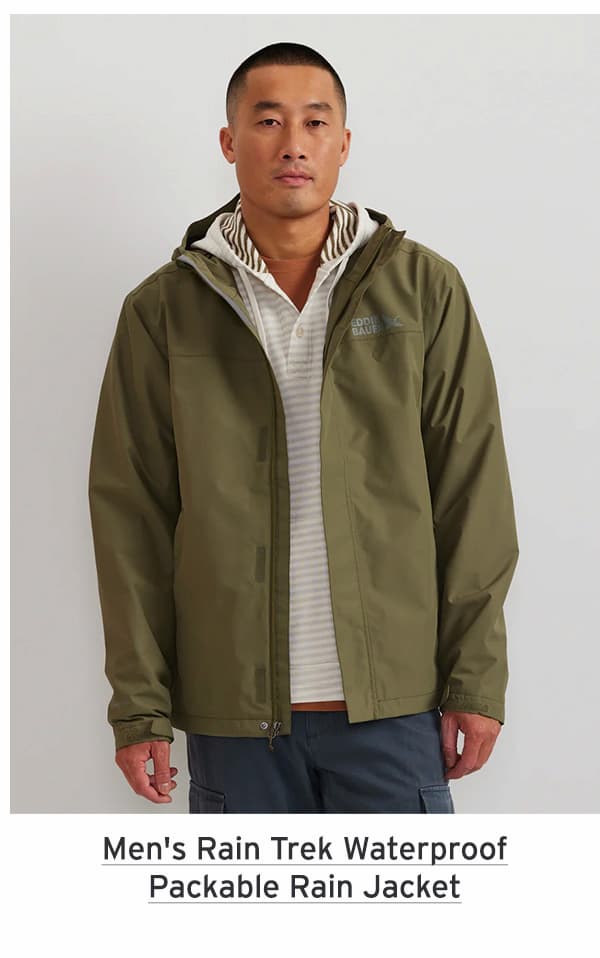 Men's Rain Trek Waterproof Packable Rain Jacket