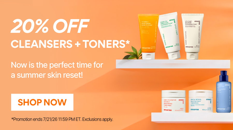 20% OFF CLEANSERS + TONERS