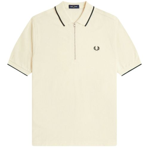Fred Perry Crepe Pique Polo Shirt - Ecru