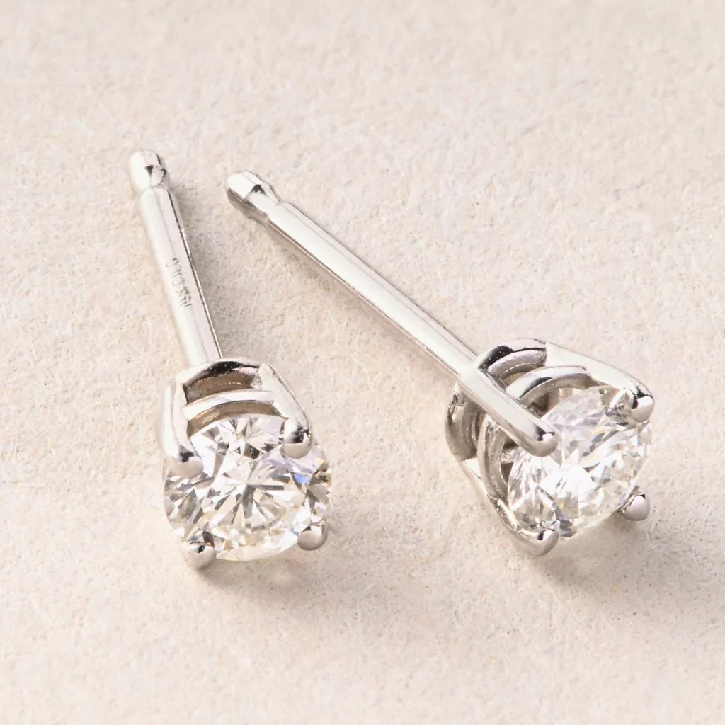 Image of Peace Jewelers 14K Gold 0.25ctw Lab-Grown Diamond Stud Earrings
